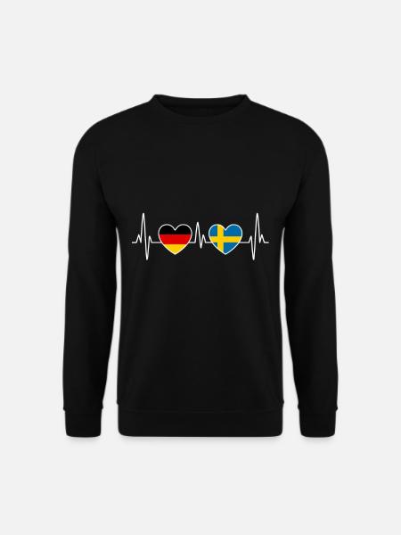 Schweden Deutschland Herzschlag - Unisex Pullover - Schwarz