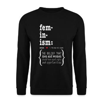 Feminism feminist gift - Unisex Sweatshirt - black - Front - Alina (178cm) & Michal (187cm)