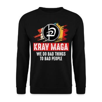 Krav Maga - Unisex Sweatshirt - black - Front - Alina (178cm) & Michal (187cm)