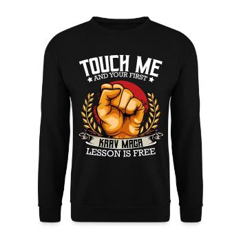Krav Maga - Unisex Sweatshirt - black - Front - Alina (178cm) & Michal (187cm)