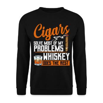 Zigarre - Unisex Pullover - Schwarz - Vorne - Alina (178cm) & Michal (187cm)