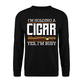 Zigarre - Unisex Pullover - Schwarz - Vorne - Alina (178cm) & Michal (187cm)