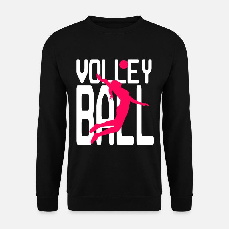 Volleyball Frau Aufschlag Pink - Unisex Pullover - Schwarz