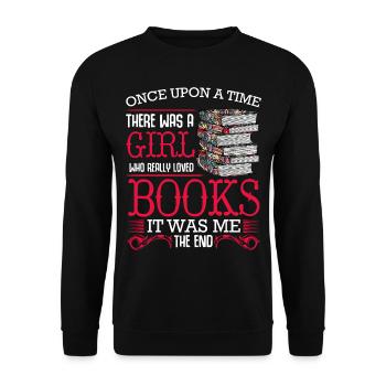 Read books - Unisex Sweatshirt - black - Front - Alina (178cm) & Michal (187cm)