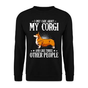 Welsh Corgi - Sweat-shirt Unisexe - noir - Devant - Alina (178cm) & Michal (187cm)