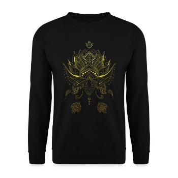 Flowers mandala gold Indian ornaments - Unisex Sweatshirt - black - Front - Alina (178cm) & Michal (187cm)