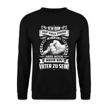Stolzer Vater Vatertag Geschenkidee Sprüche Sohn - Unisex Pullover - Schwarz - Vorne - Alina (178cm) & Michal (187cm)