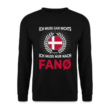 Ich muss gar nichts - Ich muss nur nach Fanø - Unisex Pullover - Schwarz - Vorne - Alina (178cm) & Michal (187cm)