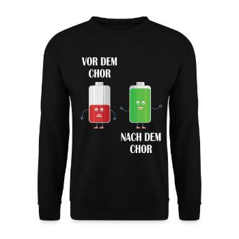 Vor dem Chor-Nach dem Chor - Unisex Pullover - Schwarz - Vorne - Alina (178cm) & Michal (187cm)