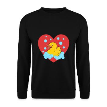 Canard en caoutchouc Canard en caoutchouc - Sweat-shirt Unisexe - noir - Devant - Alina (178cm) & Michal (187cm)