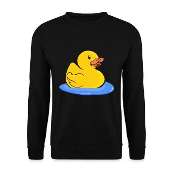 Badeente Gummiente - Unisex Pullover - Schwarz - Vorne - Alina (178cm) & Michal (187cm)