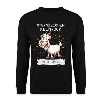 Sternzeichen Keinbock - Unisex Pullover - Schwarz - Vorne - Alina (178cm) & Michal (187cm)