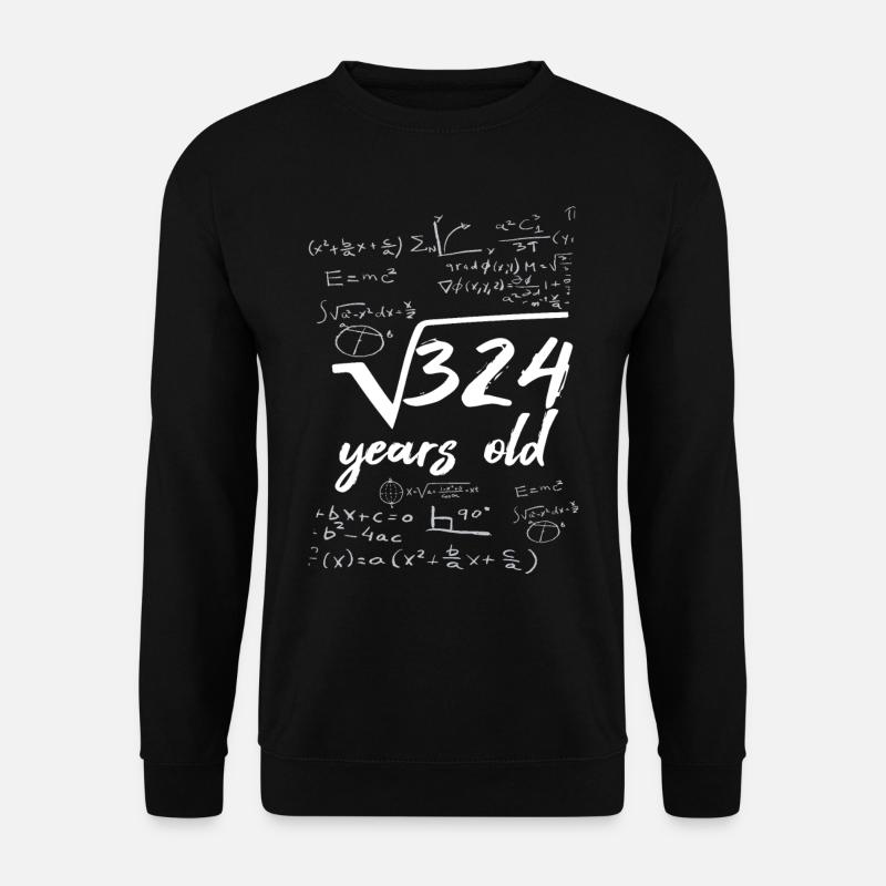 324 Jahre Alt Wurzel Mathematiker 18 Jahre - Unisex Pullover - Schwarz