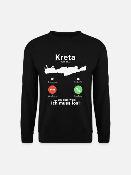 Griechenland Kreta Anruf Insel Urlaub Reise - Unisex Pullover - Schwarz