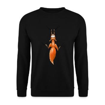 Witziges Comic Nagetier hängt ab Eichhörnchen Fun - Unisex Pullover - Schwarz - Vorne - Alina (178cm) & Michal (187cm)