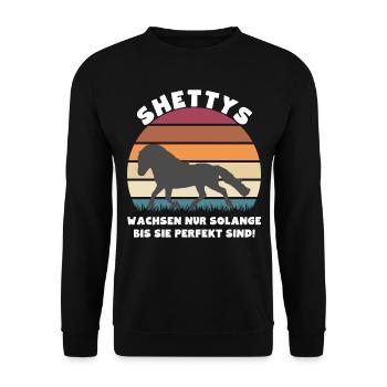 Shettys wachsen nur solange bis sie perfekt sind - Unisex Pullover - Schwarz - Vorne - Alina (178cm) & Michal (187cm)