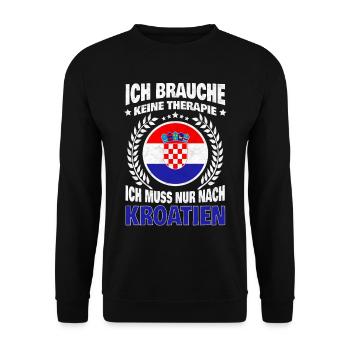 Kroatien Urlaub Reise Meer Spruch - Unisex Pullover - Schwarz - Vorne - Alina (178cm) & Michal (187cm)