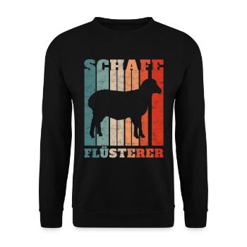 Schafe Flüsterer Schaf Landwirt Bauer Geschenkidee - Unisex Pullover - Schwarz - Vorne - Alina (178cm) & Michal (187cm)