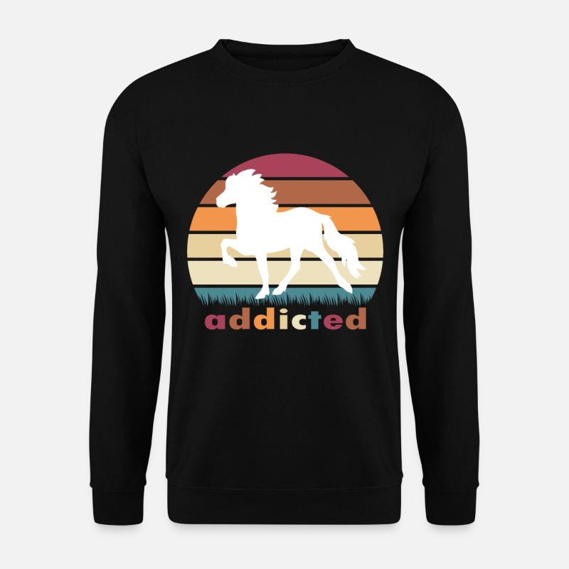 addicted Islandpferd - Unisex Pullover - Schwarz