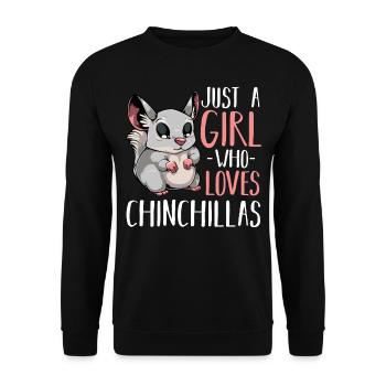 Chinchilla - Juste une fille qui aime les chinchillas - Sweat-shirt Unisexe - noir - Devant - Alina (178cm) & Michal (187cm)