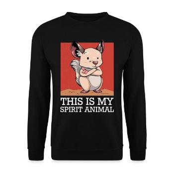 Chinchilla - This Is My Spirit Animal - Sayings - Unisex Sweatshirt - black - Front - Alina (178cm) & Michal (187cm)