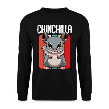 Chinchilla - Niedlich Retro Style Kawaii - Unisex Pullover - Schwarz - Vorne - Alina (178cm) & Michal (187cm)