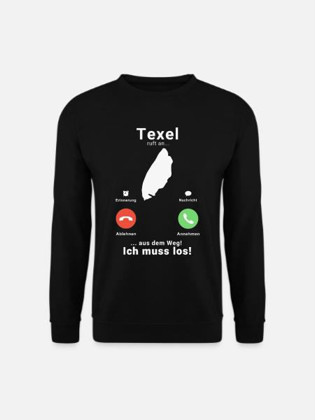 Texel Niederlande Holland Insel Anruf Telefon - Unisex Pullover - Schwarz