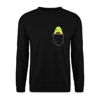 Avocat dans la poche de poitrine - légumes végétaliens sains - Sweat-shirt Unisexe - noir - Devant - Alina (178cm) & Michal (187cm)