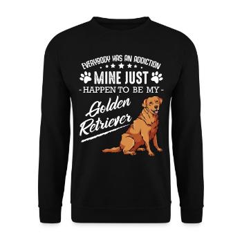 Golden Retriever - Everybody has an Addiction - Unisex Pullover - Schwarz - Vorne - Alina (178cm) & Michal (187cm)