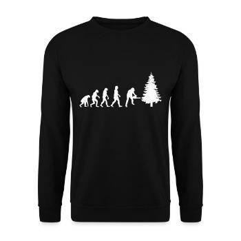Baumfäller Motorsäge Kettensäge Evolution - Unisex Pullover - Schwarz - Vorne - Alina (178cm) & Michal (187cm)