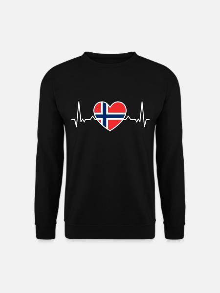 Norwegen Herzschlag Flagge Urlaub Reise - Unisex Pullover - Schwarz