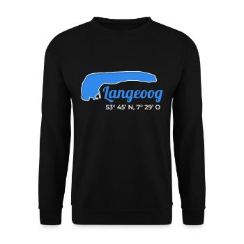 Langeoog coordinates North Sea Island Holiday - Unisex Sweatshirt - black - Front - Alina (178cm) & Michal (187cm)