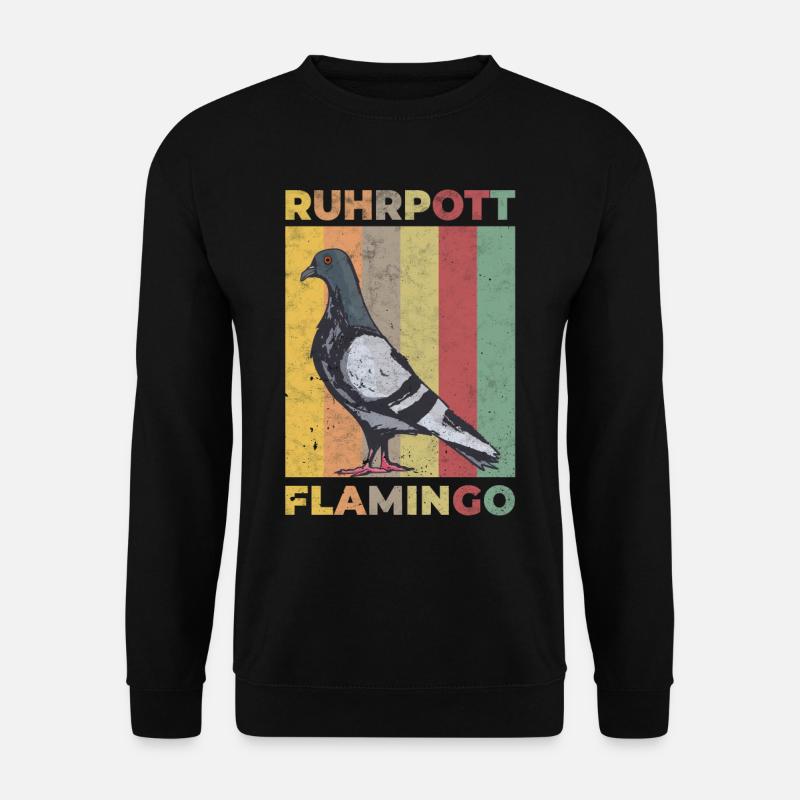 Ruhrpott Flamingo Ruhrgebiet Stadttaube Taube - Unisex Pullover - Schwarz