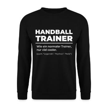 Handball Trainer - Unisex Pullover - Schwarz - Vorne - Alina (178cm) & Michal (187cm)