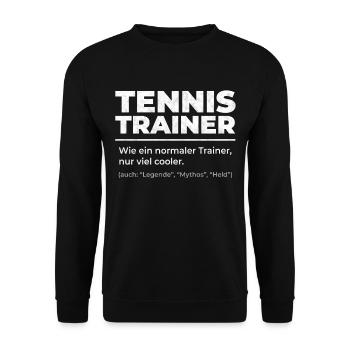 Tennis Trainer - Unisex Pullover - Schwarz - Vorne - Alina (178cm) & Michal (187cm)