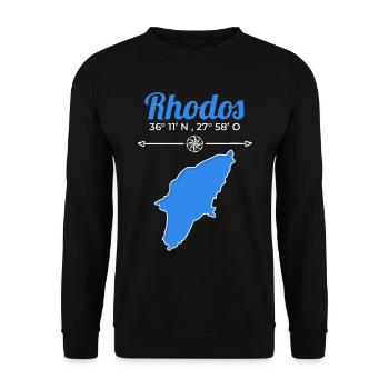 Grèce Rhodes Coordonnées Île Vacances Voyage - Sweat-shirt Unisexe - noir - Devant - Alina (178cm) & Michal (187cm)