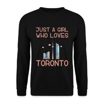 Nur ein Mädchen, das Toronto liebt - Unisex Pullover - Schwarz - Vorne - Alina (178cm) & Michal (187cm)