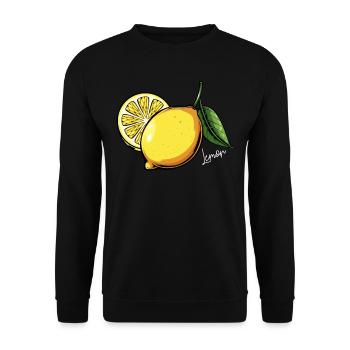 Lemon Yellow Fruit Fruit Healthy Eating - Unisex Sweatshirt - black - Front - Alina (178cm) & Michal (187cm)