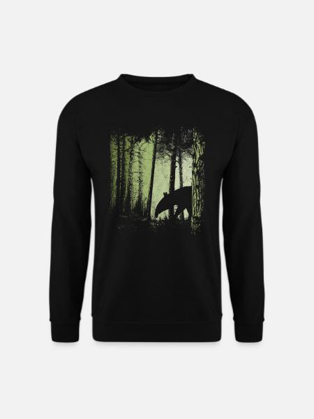 Tapir Silhouette in Dämmerung | Zwielicht Wald - Unisex Pullover - Schwarz