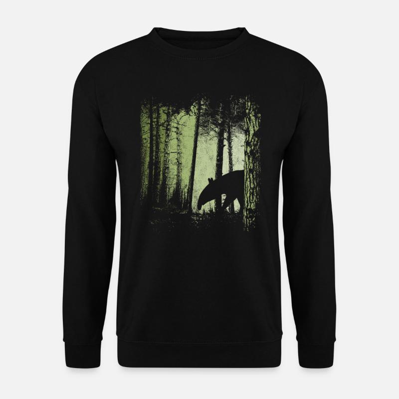 Tapir Silhouette in Dämmerung | Zwielicht Wald - Unisex Pullover - Schwarz