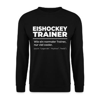 Eishockey Trainer Coach Eishockeyspieler Geschenk - Unisex Pullover - Schwarz - Vorne - Alina (178cm) & Michal (187cm)