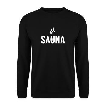 Sauna - Unisex Pullover - Schwarz - Vorne - Alina (178cm) & Michal (187cm)