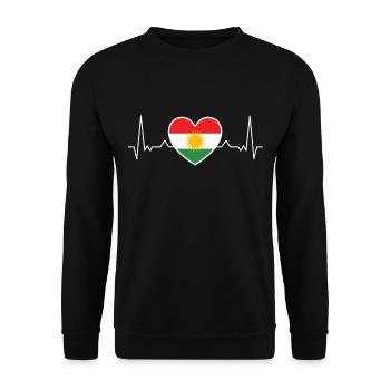 Kurdistan flag heart heartbeat origin - Unisex Sweatshirt - black - Front - Alina (178cm) & Michal (187cm)
