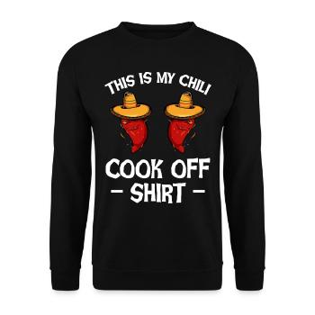 This Is My Chili Cook Off Shirt - Chili Pepper - Unisex Sweatshirt - black - Front - Alina (178cm) & Michal (187cm)