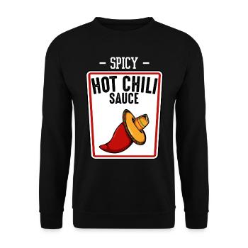 Sauce épicée au piment fort - Piment fort - Sweat-shirt Unisexe - noir - Devant - Alina (178cm) & Michal (187cm)