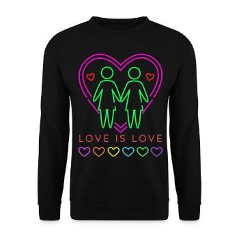 L'amour est un cadeau d'amour que les femmes gays aiment - Sweat-shirt Unisexe - noir - Devant - Alina (178cm) & Michal (187cm)