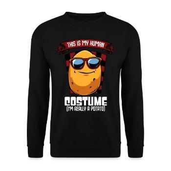 This Is My Human Costume - Potato Sayings - Unisex Sweatshirt - black - Front - Alina (178cm) & Michal (187cm)