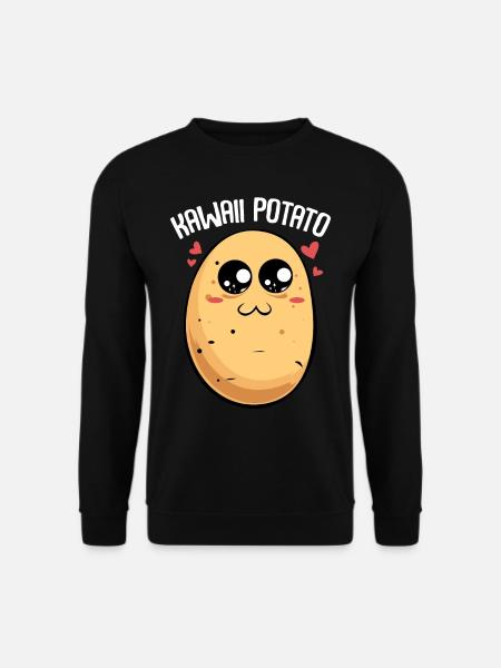 Niedliche Anime Kawaii Kartoffel Manga Gemüse - Unisex Pullover - Schwarz