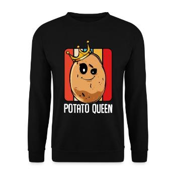 Potato Queen Cute Kawaii Potato Vegetarian - Sweat-shirt Unisexe - noir - Devant - Alina (178cm) & Michal (187cm)