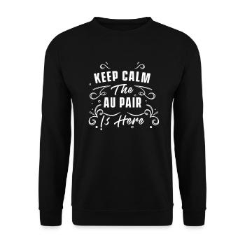 Keep calm the au pair is here - Unisex Sweatshirt - black - Front - Alina (178cm) & Michal (187cm)